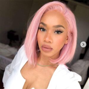 Pink Bob Wig with Bangs