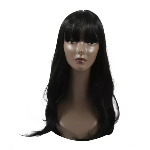 Unique Bargains Curly Wigs for Women 26" Black with Wig Cap - Image 2