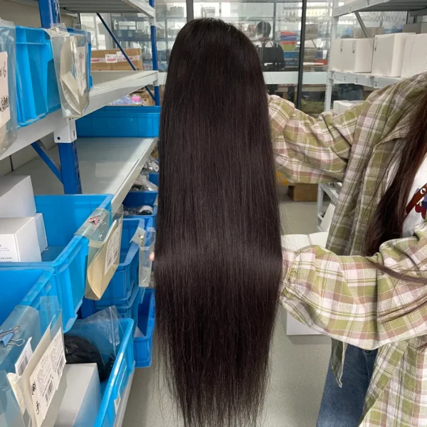 100% Human Hair Straight 13x4 Transparent Lace Human Hair Wig - Image 2